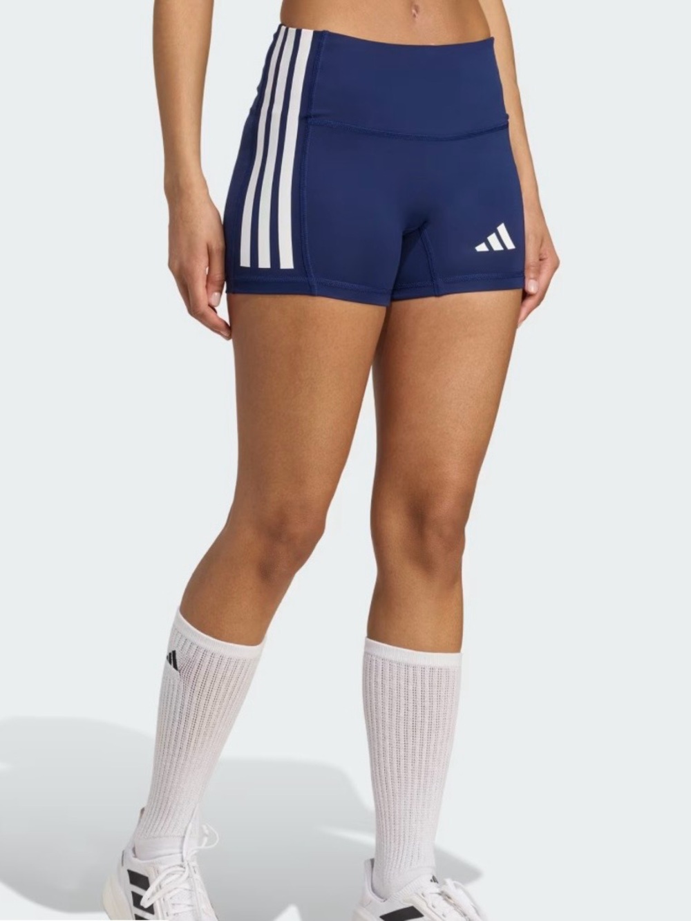 adidas Navy High-Waist 3-Stripe Volleyball Shorts size M-NWT